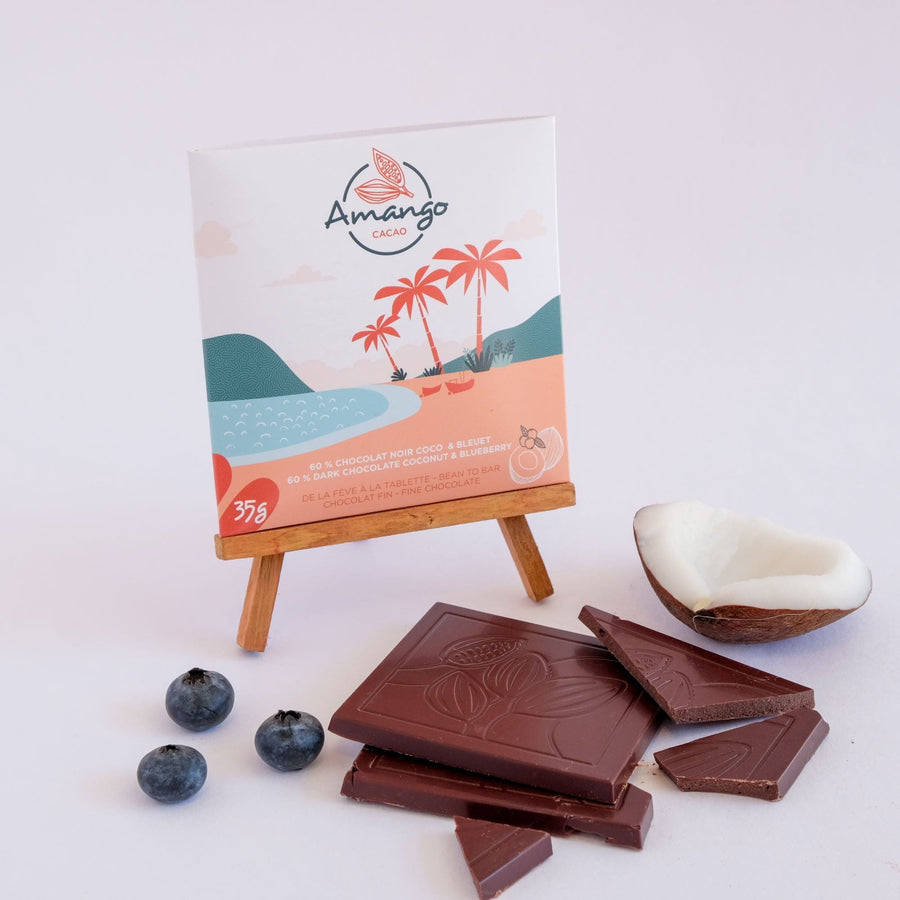 Chocolat noir - coco et bleuets