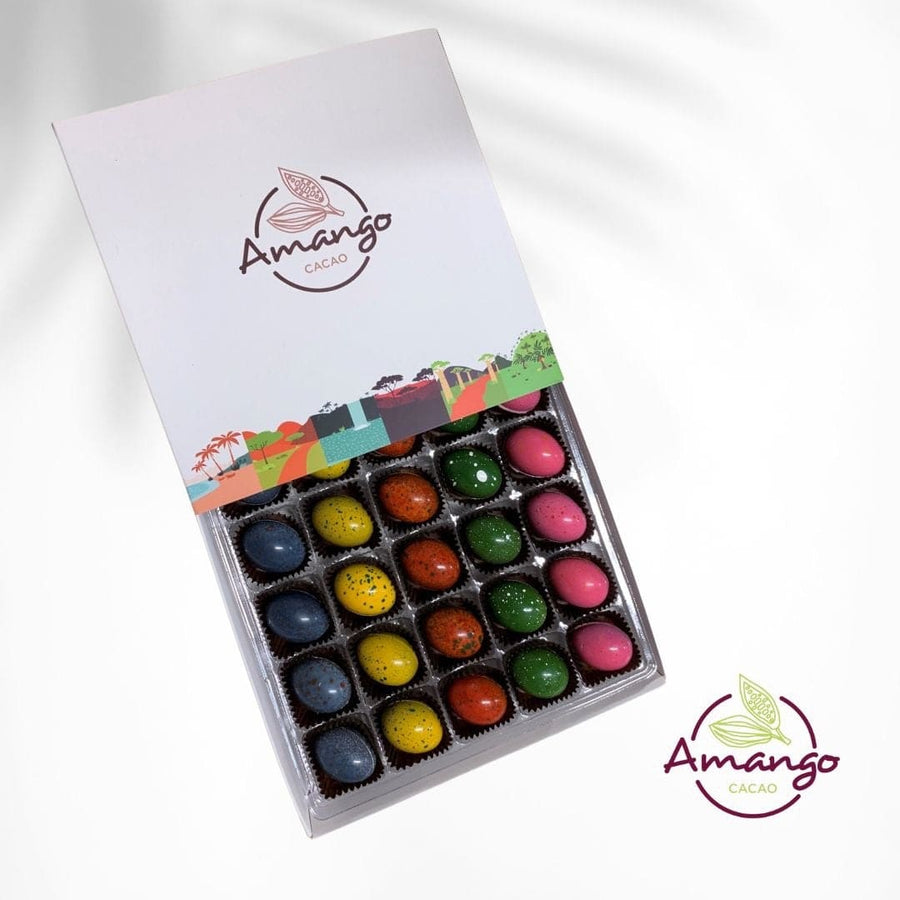 Coffret de 25 petits œufs de Pâques en chocolat 100% véganes